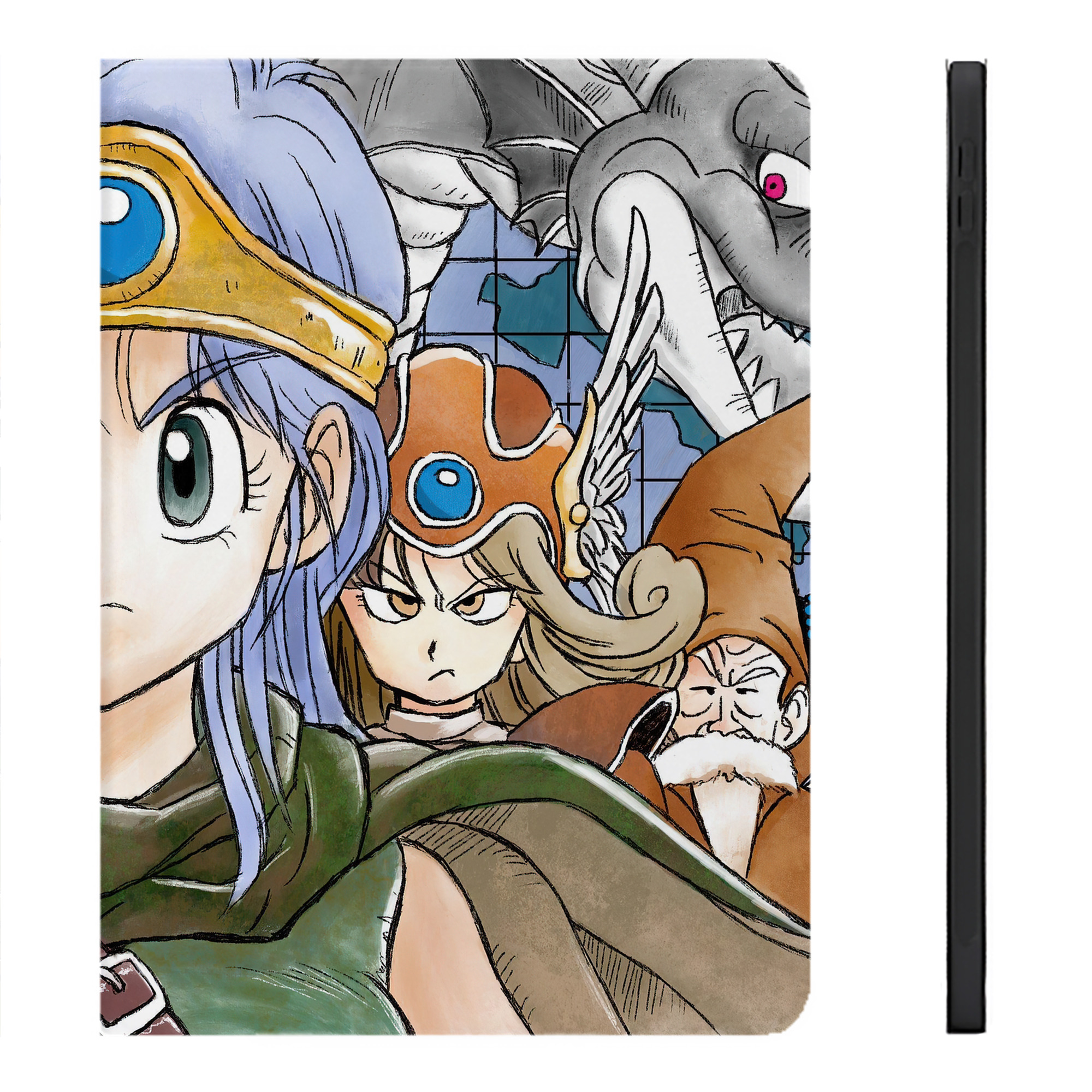 （画像用） ドラゴンクエスト Doragon Kuesuto Dragon Quest IPadケース ペンホルダー付き ブックスタイルデザイン